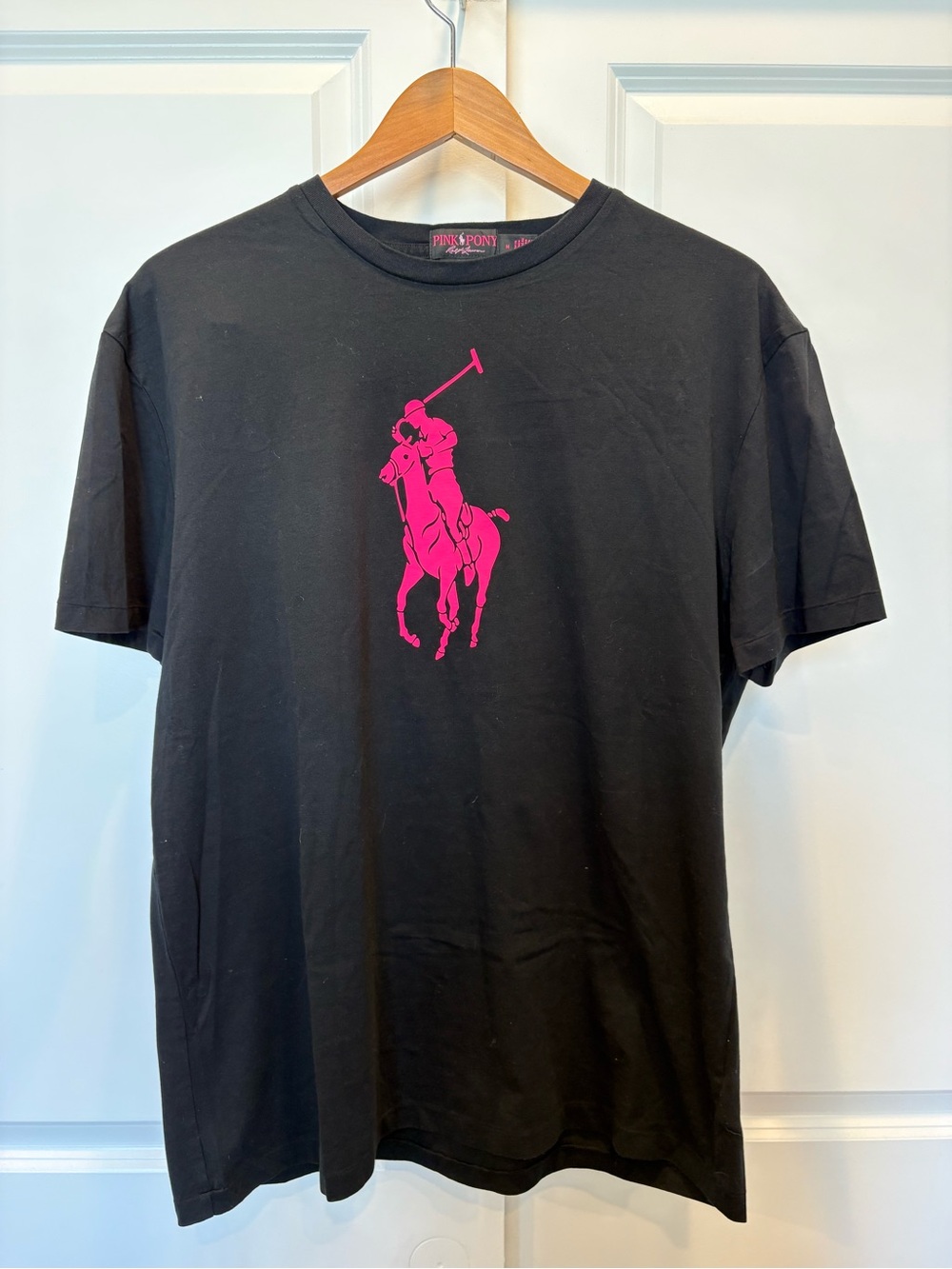 Ralph Lauren Pink Pony Classic Fit Black Cotton Tee